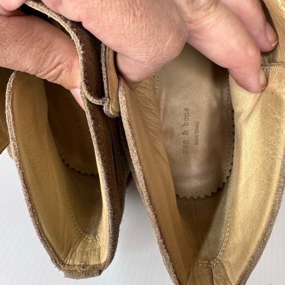 RAG &‎ BONE Harrow Bootie Women's 8 Tan Suede Leather Boho Edgy Festival Concert - Picture 8 of 11